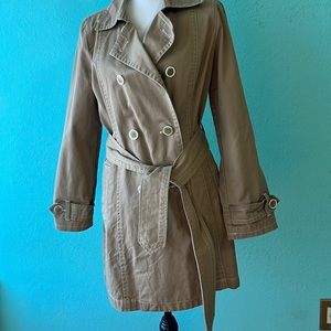 New York & Company 100% Cotton Trench Coat Medium